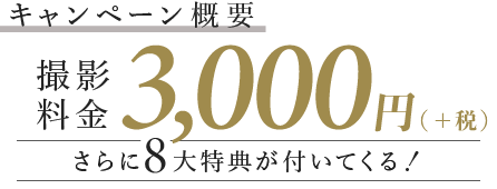 キャンペーン概要 通常撮影料金11,000円(+税)→0円